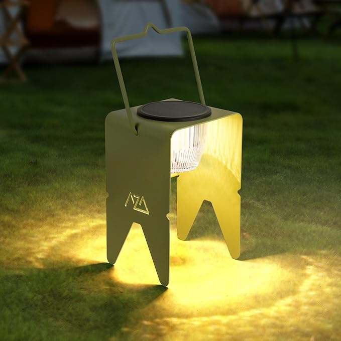 Solar Lanterns Outdoor Waterproof, Rechargeable Metal Solar Outdoor Table Lamp with 3 Brightness Modes, Portable Hanging Outdoor Lamp Cordless for Patio/Camping/Walking (Warm White Light)
