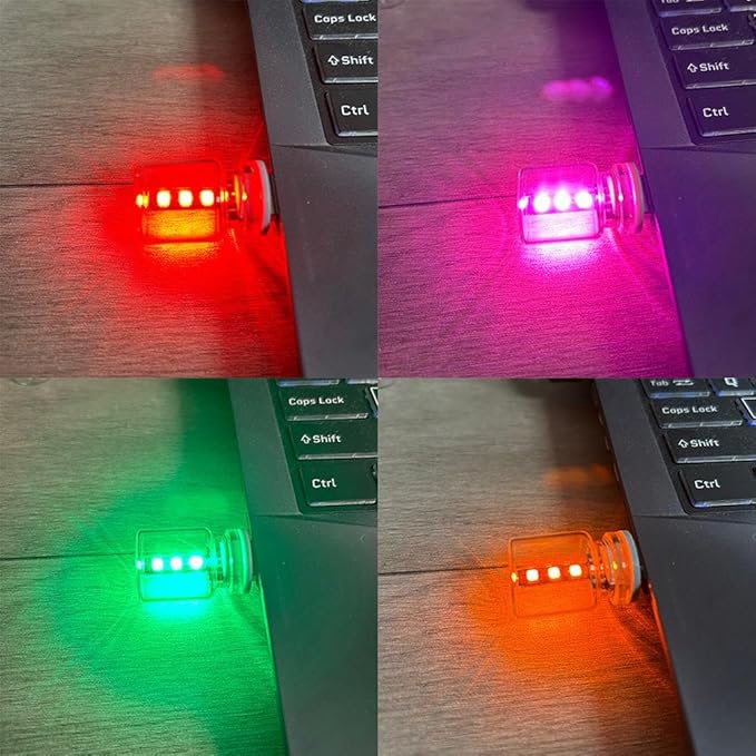 Generic Retro Punk USB LED Car Interior Atmosphere Lights, Touch Control Night Light, Red