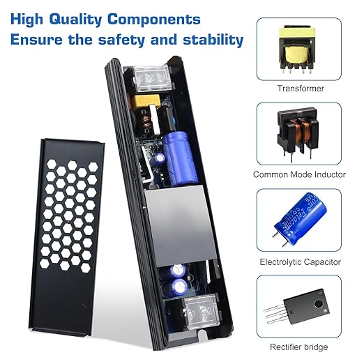 LED Driver 24V 60W 2.5A Slim LED Power Supply, AC 100-250V to 24V DC Adapter, Constant Voltage LED Transformer for Strip Lights, Bulbs, Garden and Cabinet Lights