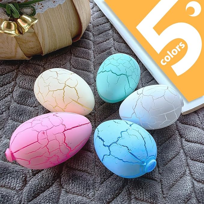 SWEETIME 20 Pcs Easter Egg Lights, 9.84 ft Cracked Egg String Light,Battery Powered Rainbow Lights for for Easter Decor