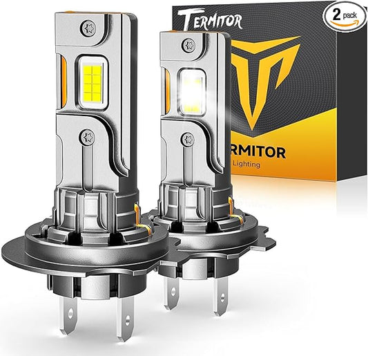 H7 Light Bulbs, 1:1 Mini Size, 80,000LM Brightness, 6500K Cool White, Easy 3 Min Plug and Play, IP68 Rated, 85K+ Hrs Long Lifespan, Excellent for H7 Fog Lights, Pack of 2