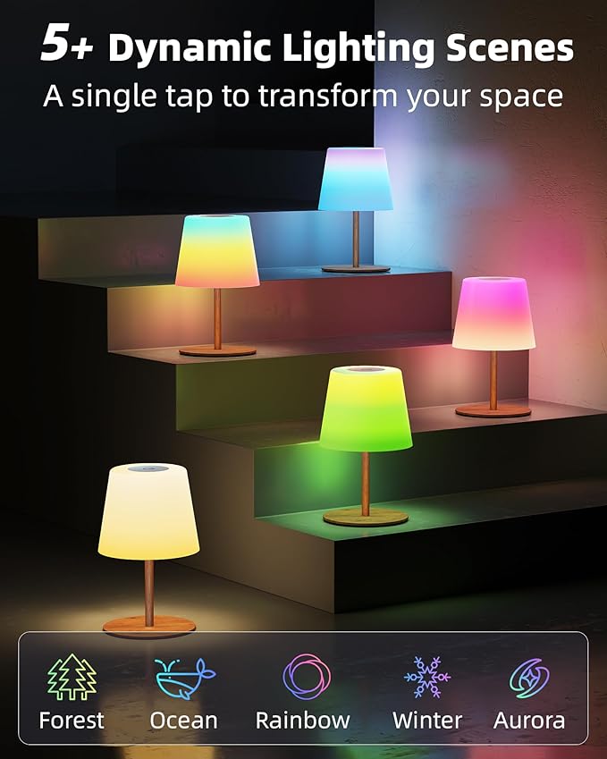 EZVALO Spa-Like Shower Lamp – Waterproof Bathroom Lamp with Remote, Rechargeable Cordless Mood Light, 3 Color Temps & 80 RGB Colors for Relaxing Bathroom & Bathtub Experience (2 Packs)