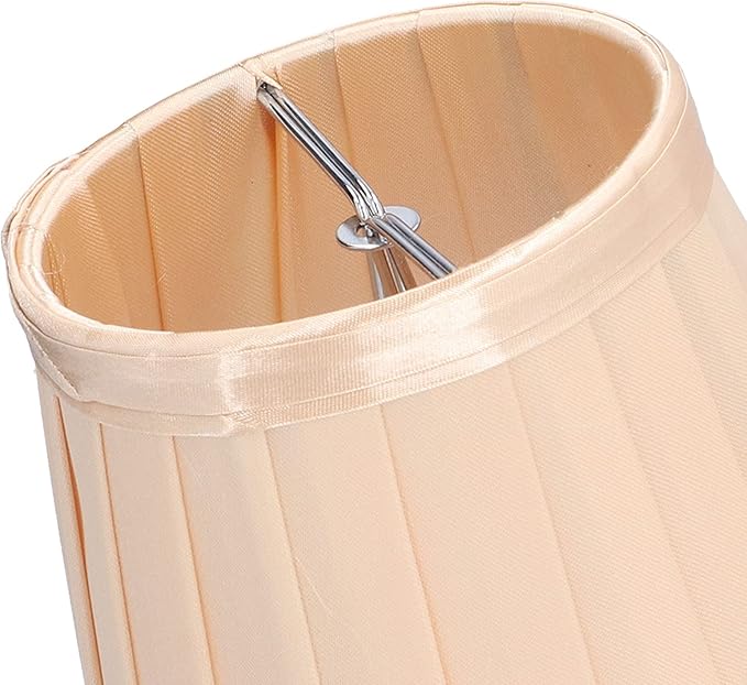3Pcs Small Lamp Shade, E14 Clip on Lampshades Drum Pleated Fabric Lamp Shades Replacement for Table Floor Wall Lamps, Pendant Light, Chandelier, Bedroom Hotel Decor, 3.3x4.7x4.3 inch (Light Gold)
