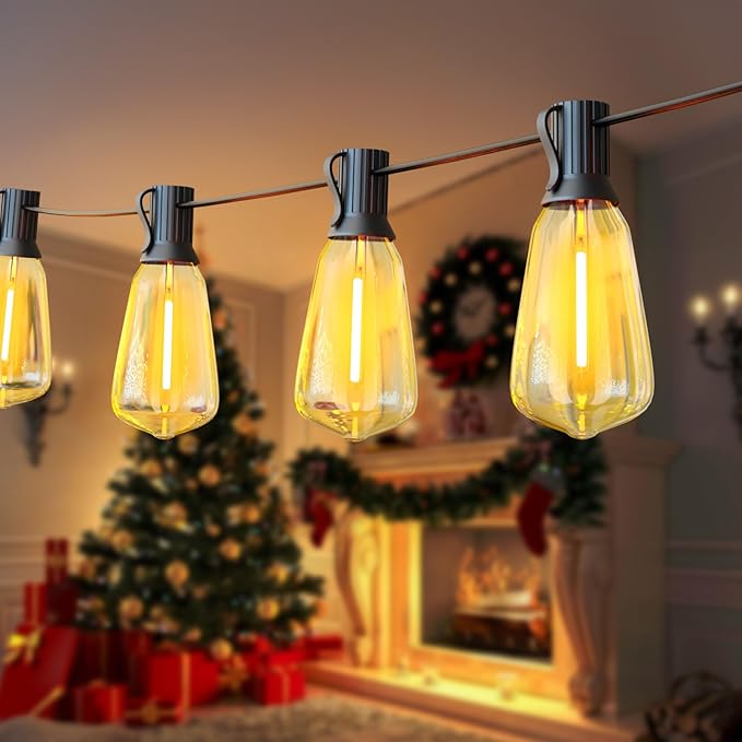 DAYBETTER 150ft Extra Long Outdoor String Lights,2700K 50 Shatterproof ST38 Bulbs Commercial Grade Weatherproof String Lights for Outside Patio, Garden, Backyard & Parties