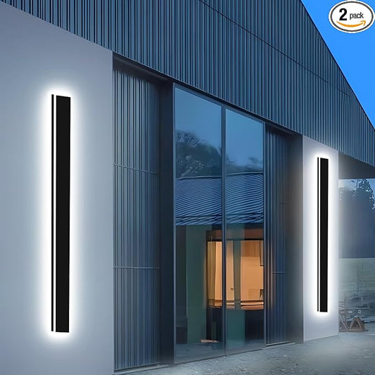 Picico 2PC Modern Outdoor Lights,IP65 Waterproof Long Exterior Light Fixtures Wall Mount,Linear Outdoor LED Wall Sconce, Outside Lighting for Garage,Front Door 2pcs 47in