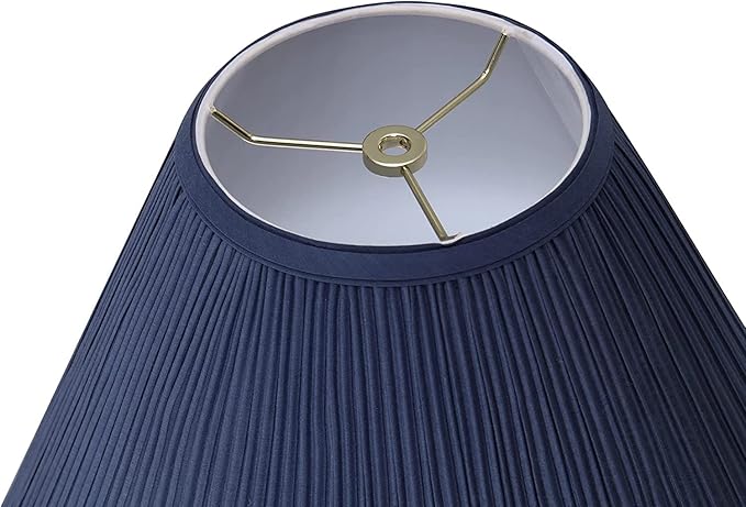 Aspen Creative 33195, Transitional Hardback Empire Shaped Mushroom Pleated Dark Blue Spider Shade, 6" Top x 16" Bottom x 12" Slant