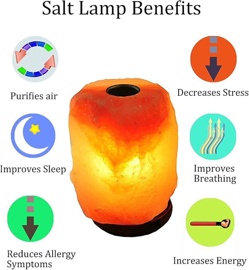 AMOYSTONE Medium Aromatherapy Salt Lamp with Essential Oil Tray, Hand Carved Himalayan Rock for Desk Decor(4-6 lbs)