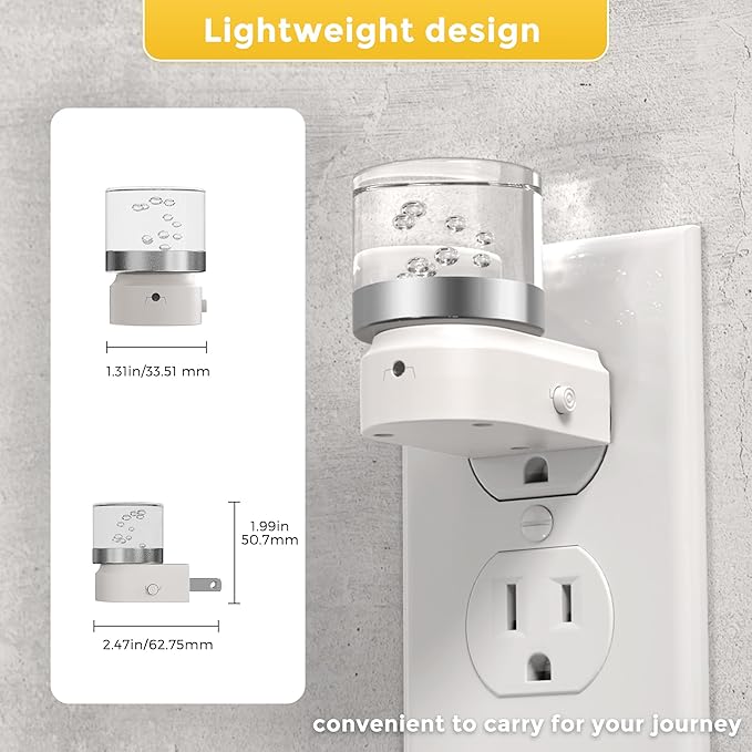 L LOHAS LED Night Light, 2 Pack Night Lights Plug into Wall, 3000K Soft Light LED NightLights, Built in Dusk to Dawn Sensor Bubble Wall light for Hallway, Bathroom, Rooms