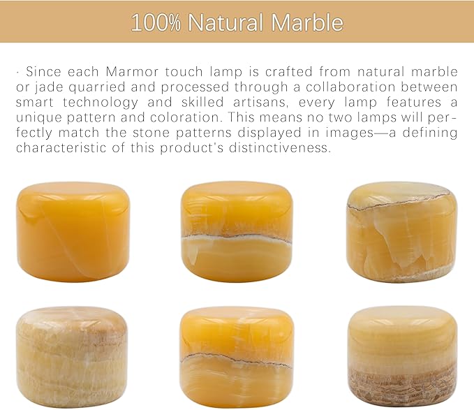 Marble Lamp Night Light Touch Bedside Table Lamp for Bedroom,Type-C Rechargeable Small Desk Bedside Small Lamps,Eye Caring Dimmable LED Ambient lamp (Amber Jade)