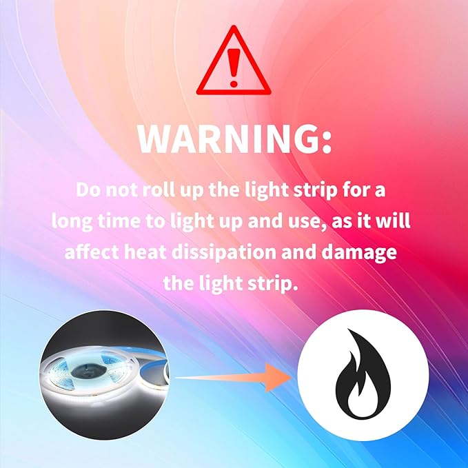 16.4FT/5M COB LED Strip Light, Cold White 6000K Cuttable LED Tape Lights, 8mm Width, CRI93+ Dimmable Flexible Light Strip for Bedroom Kitchen TV Backlight Cabinet Mirror Decor(with Plug)
