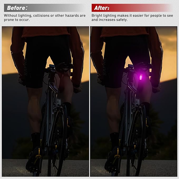 Nilight LED Safety Light 4PCS Pink Marine Navigation Bike Tail Lights Three Modes Waterproof Reflective Gear Clip On Flash Strobe Indicator Lamp for Night Boating Fishing Cycling Jogging