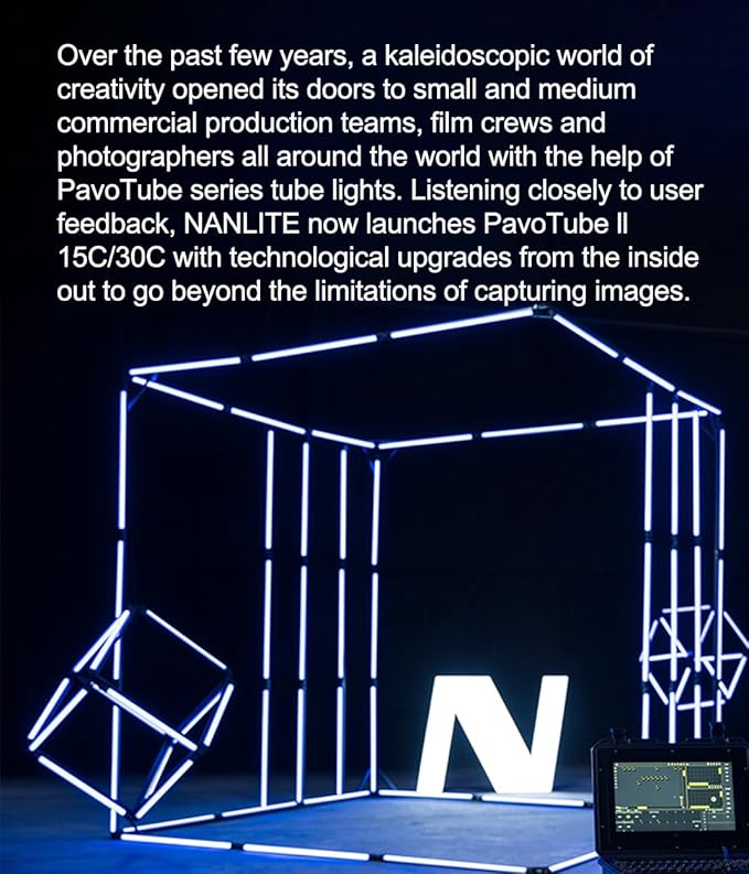 NANLITE PavoTube II 30C LED RGB Tube Smart Wireless Control Portable Handheld Photography Lighting Stick