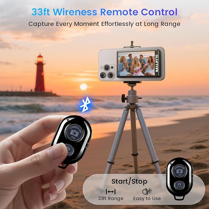 Vlog Selfie Monitor Screen for iPhone & Android, 4K 30fps Wireless Magnetic Back Camera Monitor for Vlog Live Stream TikTok YouTube, Audio Sync Built-in Speaker, Remote Control