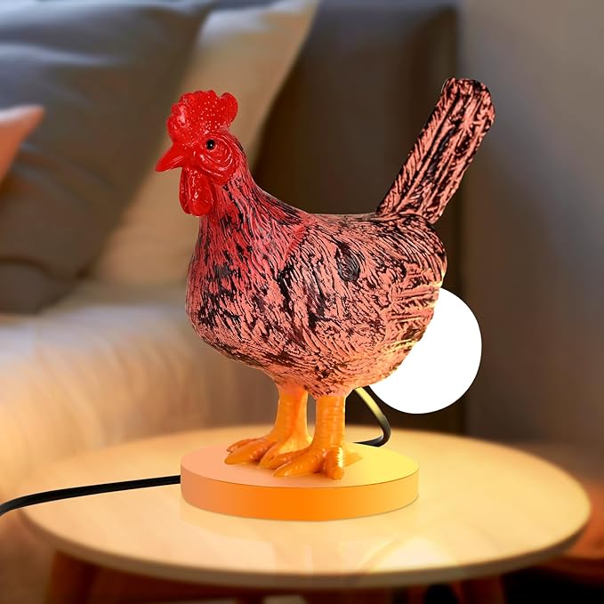 Chicken Egg Lamp, Funny Chicken Butt Night Light with Egg, Lifelike Rooster Lamp with Bulb, 3D Chicken Lights for Easter, Christmas, Birthdays Various Festivals Gift - Yellow