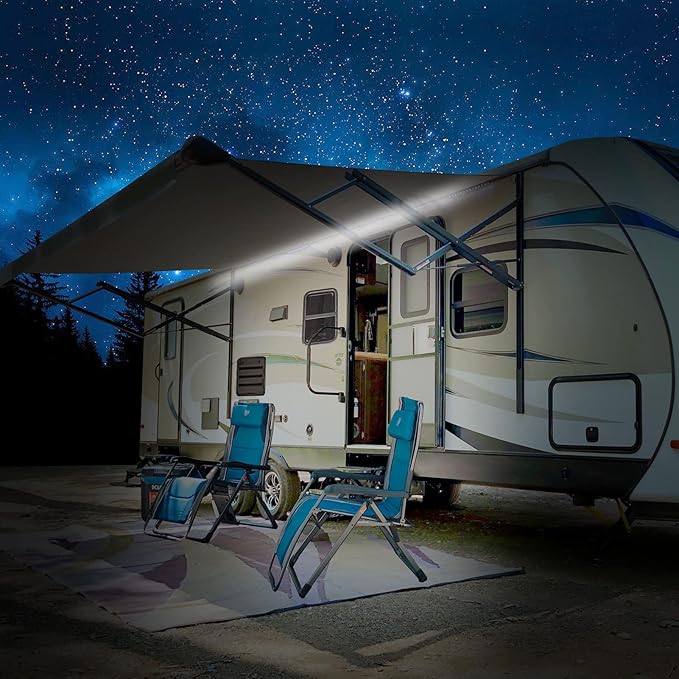 RV Awning Lights,Camper RV Awning LED Light Strip,12v 20FT Exterior LED Awning Lights for RV Canopy Motorhome Travel Trailer,Waterproof RV Exterior Underglow Light Strip for Lighting Party,12v DC,RGB