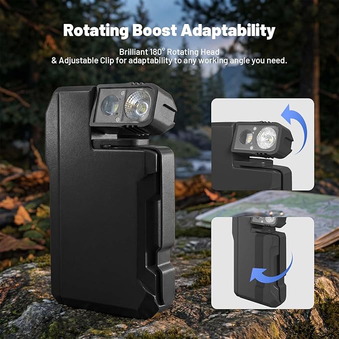 Rechargeable EDC Flashlight, 450 Lumens180° Rotatable Portable Flat Mini Pocket Flashlight, IPX6 Waterproof Multi-Mode RGB Magnetic Keychain Flashight for Home Working Camping Hiking Emergency (Black)