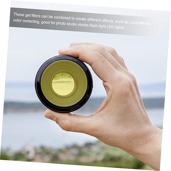 10pcs Colorful Sunset Light Film Photo Color Correction Gel Filters for LED Lights for Photography and Effects