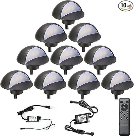 FVTLED LED Deck Lighting Kits, 10pcs WiFi Controller Φ1.97 Low Voltage LED Deck Lighting RGB Recessed Light Compatible with Alexa Google Home Wireless Smart Phone RGB Lamp