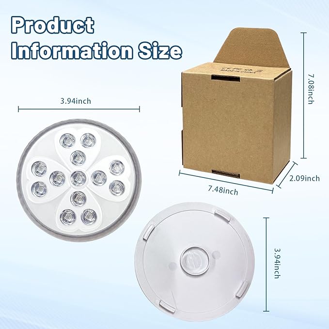 Wireless Pool Lights, Rechargeable Submersible LED Light with 10 Colors & 4 Modes, IP68 Waterproof Underwater Lights for Inground Pools, Above Ground Pools, Parties, Pond, Outdoor Lighting Decor
