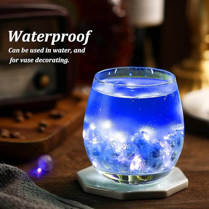 AIKEI 50pcs LED Balloon Lights, Mini Balls Lights,Long Standby Time Party Lamps,Waterproof Led Light for Paper Lantern Valentine's Day Wedding Birthday Party Decoration Blue