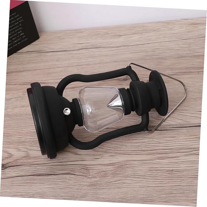 USB Rechargeable Solar Retro Horse Lantern Multi Function Camping Light Hand Powered Portable LED Lantern for Outdoor Activities Black