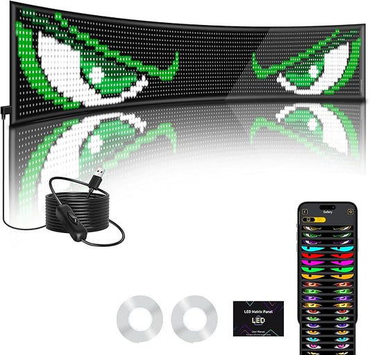 Vanesa 69.37 * 7.56 Inch Devil Eyes Light for Windshield, Led Eyes for Truck and Car Windshield, Flexible Led Demon Eyes,Animated Eyes Led Lights for Semi Truck