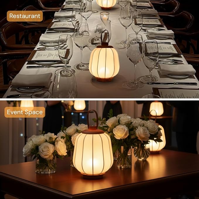 Cordless Rechargeable Lanterns Table Lamp - LED Outdoor Light,4000 mAh Battery Operated,3 Color Dimming Touch Desk Lamps with Handle for Bedroom/Living Room/Restaurant/Camping