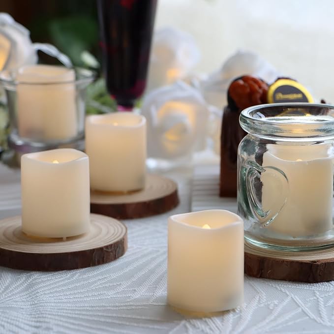 36 Pack Flameless Votive Candles Flickering Electric Fake Candles LED Battery Operated Tea Lights for Home Wedding Decor Party Table Halloween Christmas Decorations, Warm White Glow