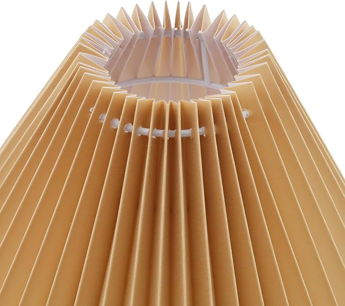 KUMGROT E28 Small Pleated Lamp Shade Scalloped Lamps Shade Lamp Replacement Cute Lamps Bedroom Living Room Home Office Decoration Dark Khaki