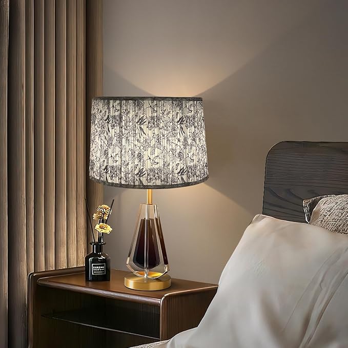 TOOTOO STAR Large Pleated Lamp Shades for Floor Lamps, 14.5" Top x16" Bottom x 10" High, Easy to Assemble, Replacement Print Drum Lampshades for Table Lamps & Bedside Lamps