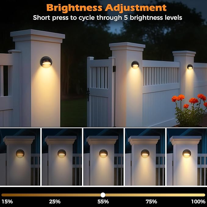 Low Voltage LED Deck Lights Kit with Transformer Timer and Photocell Sensor, IP67 Waterproof Low Voltage Landscape Lighting, Step Lights for Outdoor Walkway Stair Post Railing (6 Pack)