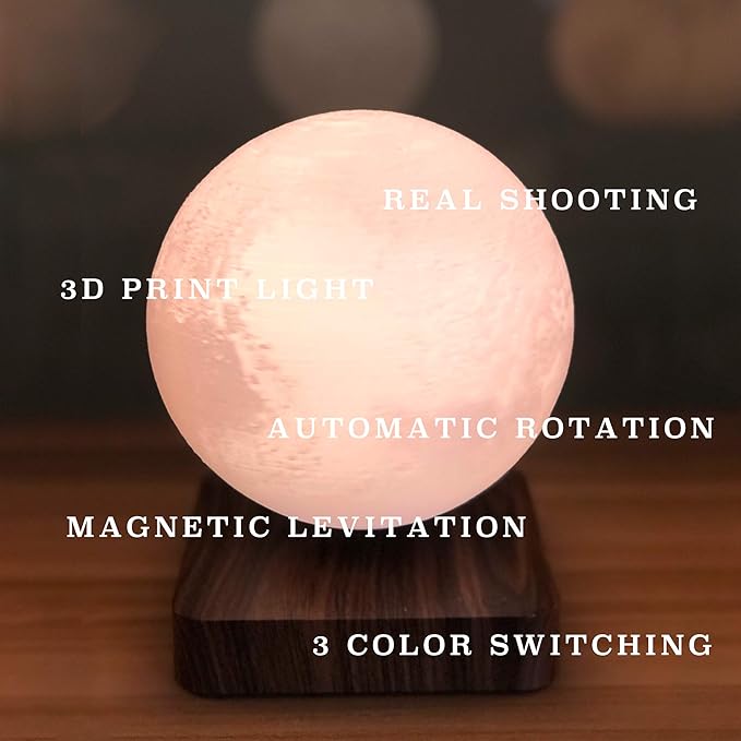 ACEDOAMARE Night Light Moon Light Magnetic Floating Planet Lamp Interior 3D Print LED Bedside Nursing Creative Gift Table Lamp (5.12 in, Pluto)