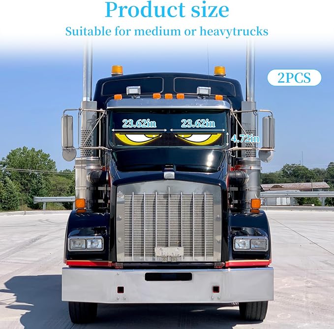 2Pcs Devil Eyes Light for Cars, 23.62inx4.72in Programmable LED Display for Car Windows - Flexible Waterproof Dynamic Eyes with Bluetooth App Control, Suitable for Cars and Trucks