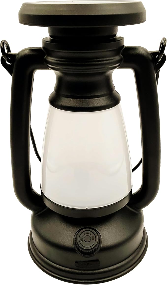 Retro Rechargeable Solar Dimmable USB Camping Lantern Light Hiking Hunting Fishing