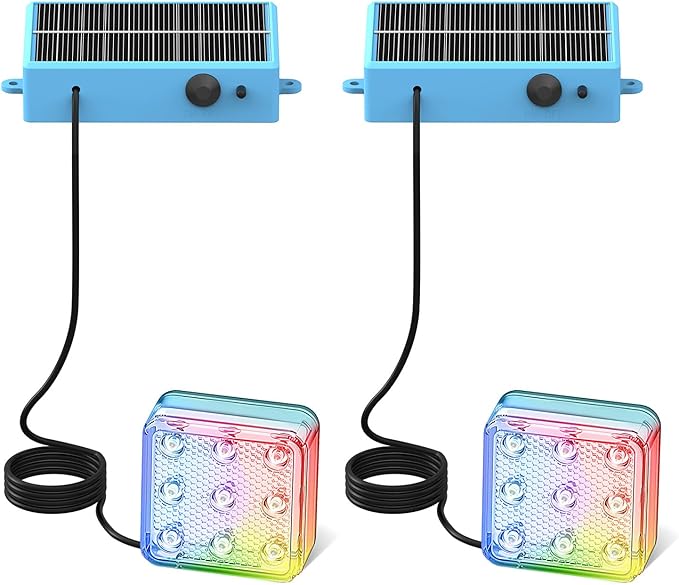 Solar Pool Lights, Pool Lights with Remote, 10-Color 4-Mode Light Sensing LED，Underwater Swimming Lighting with Timer Off, Submersible Pool Lights for Above Ground In-ground Inflatable Pool