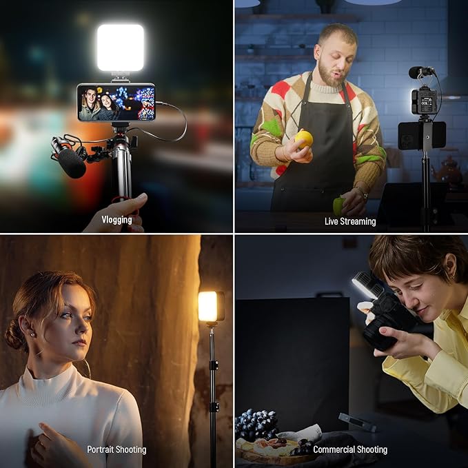 NEEWER LED Video Light,Portable Bi-Color 3200K~5600K Dimming Lights for Cameras, CRI 97+, 8 Scene Modes, 2000mAh Rechargeable Battery for Gaming/YouTube/Vlog/Photography - NL-36AI