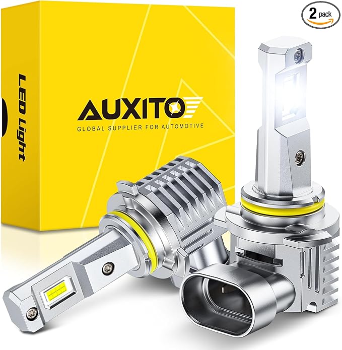 AUXITO 9006/HB4 LED Bulb, 30000LM Brightness 6500K White, Plug-N-Play 120W, 60000+ Hour Lifespan, Canbus Ready, 99% Compatibility, 2PCS