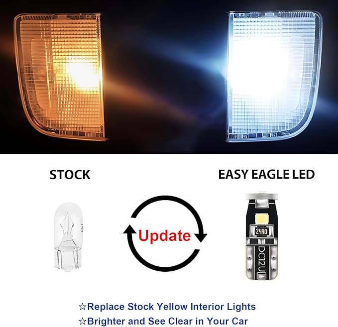 EASY EAGLE LED Interior Car Lights for Honda-Civic-Sedan-Coupe-Hatchback-2006-2015: 9 Piece Kit White LED Light Bulbs - Super Bright 6000K + Install Tool