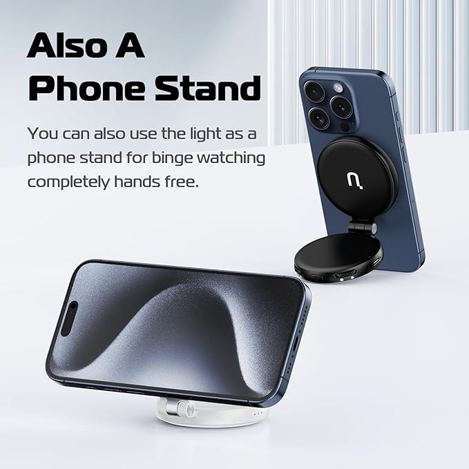 ULANZI Magnetic Selfie Light, LED Fill Light Compatible with Magsafe, LED Selfie Ring Light Included Sticky Ring for Phones, for Selfies/Photography/TikTok/Zoom Calls/Video Conference Color Black