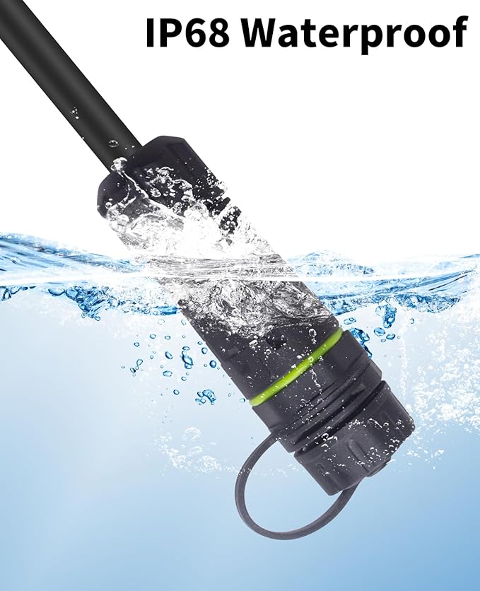 Poyiccot 10Gbps Waterproof USB C Female to Female Adapter, Waterproof USB C Coupler, USB Type C 3.1 Pass Through Bulkhead Connector Outdoor Charging Socket for Data Transfer,1-Pack