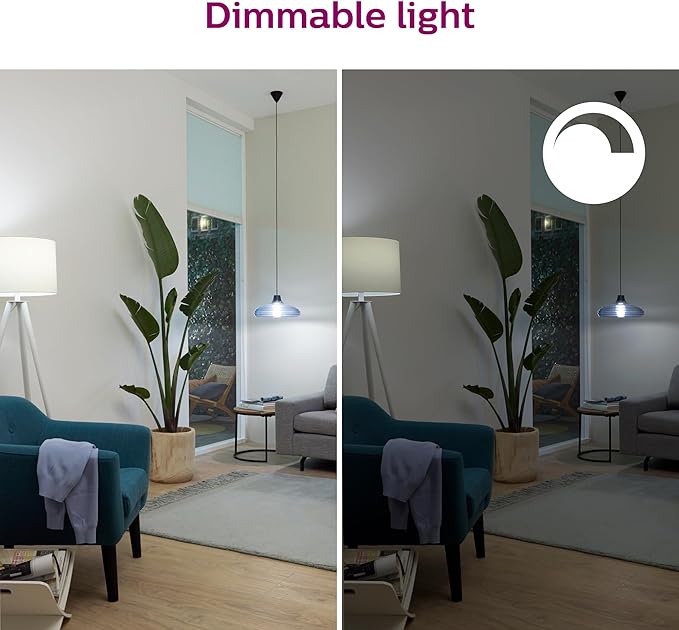 Philips Smart 60W A19 Daylight LED Bulb 4-Pack - E26- Indoor - Connects to Your Existing Wi-Fi - Control with Voice or App - Powered by WiZ Connected