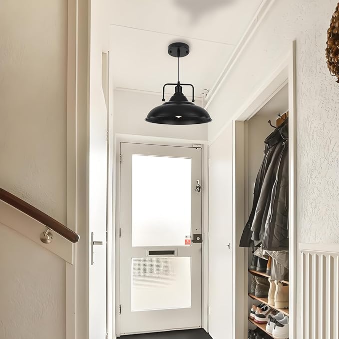 Black Pendant Light, Large Pendant Light 15.7" 3 Packs, Modern Farmhouse Pendant Lights, Kitchen Pendant Lights, Pendant Lighting Kitchen Island for Kitchen, Living Room