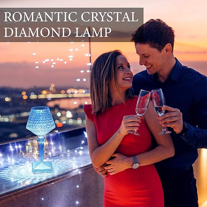 Crystal Lamp, Crystal Table Lamp Rose Crystal Lamp USB Diamond Table Lamp 16 Color Changing Touch Crystal Lamp (D)