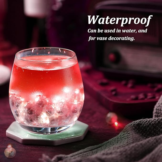 100PCs Mini Led Lights with Hook, Waterproof Round Tiny Led Light for Party Decorations Neon Light for Birthday Party and Wedding Decoration, Red