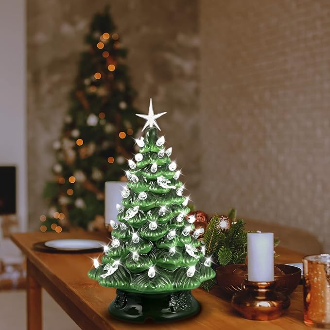 Riakrum 186 Pcs Ceramic Christmas Tree Replacement Bulb Set Globe Bird Stars for Lights Ornaments(Clear Color)