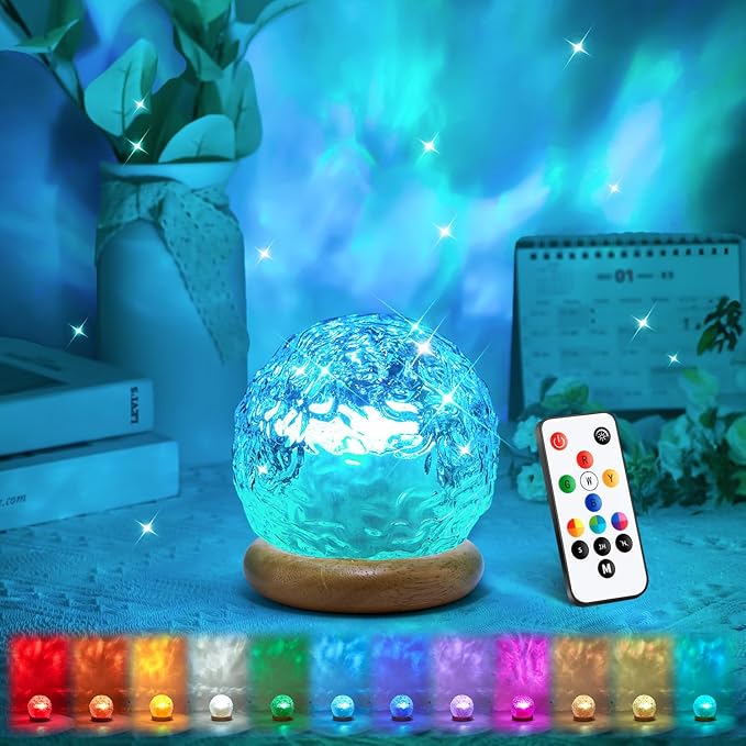 Mood Lighting Crystal Lamp,18 Color Changing Lamp Light Projector for Bedroom,Dimmable Night Light Projector Ambient Lighting,Remote Aesthetic Room Decor for Teen Girls Gifts,Christmas Gifts for Kids