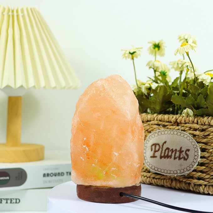 7-Color Himalayan Salt lamp，Wooden Base，Room Decor, Home Decor, Relaxation, Ambiance,Christmas、Birthday Gift for Kids