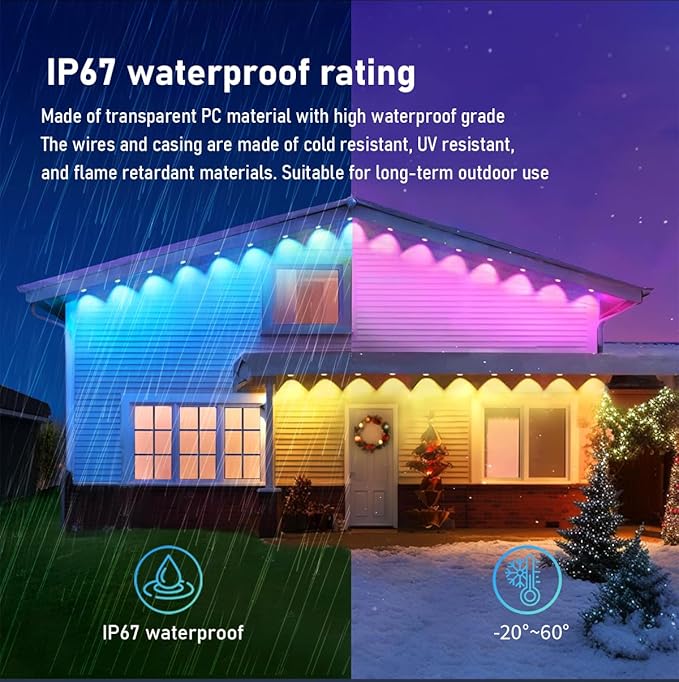Permanent Outdoor Lights - Smart Outdoor LED Lights, 100ft RGB Color Changing, 54 Scene Modes, App Control, Waterproof IP67, Alexa Compatible