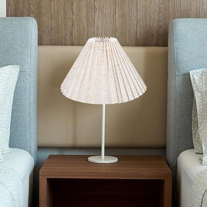 Generic Pleated Lampshade Desk Lamp Cover Modern Minimalist Easy Assembly Floor Light Cover Table Lamp Shade for Bedside Home Office, 54 Pleats