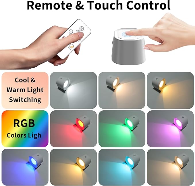 Motion Sensor Wall Light with Remote Control, 11 Lighting Mode & Dimmable Wireless Wall Sconces, 2200mAh Rechargeable Battery Operated Motion Sensor Light Indoor for Living Room Bedroom Hallway